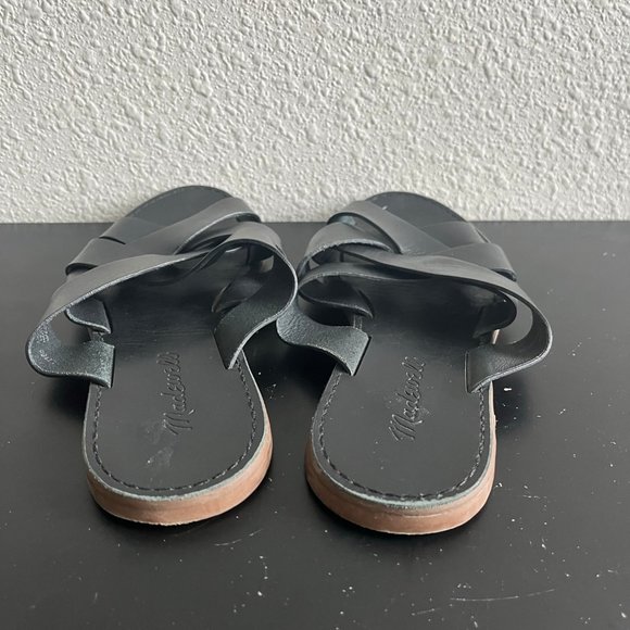 Madewell The Boardwalk Woven Slide Black Sandals Size 7.5 Style L1165 - Picture 7 of 11